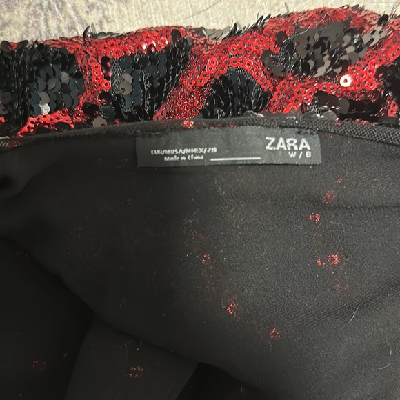 Zara - Sparkly Black and Red Cheetah Print Dress - Picture 4 of 5